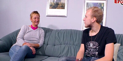 Amazingly slutty German mom is fucking with her son's friend
