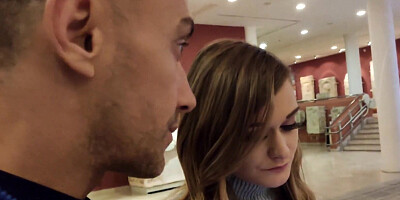 British Babe Goes to The History Museum with Her Stepdad