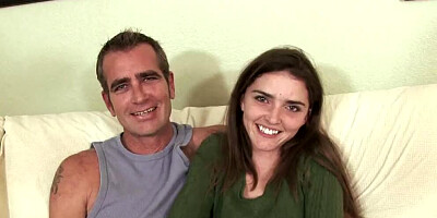 Fuck date with stepdad! Tight pussy makes him crazy!