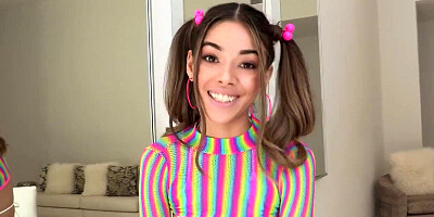 Petite teen girl has a gaping asshole that needs a fat shaft