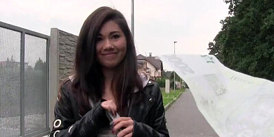 Cock hungry babe is getting fucked by a stranger for some bucks