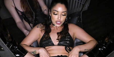Three exquisite dolls are getting banged by huge black dick