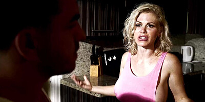 Thick blonde MILF is engaged in passionate lovemaking with her college stepson