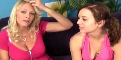 Two juicy girls are sharing a hard cock in FFM threesome