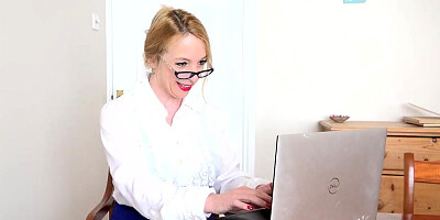 AuntJudys - 53yo Busty Blonde Bombshell Lucy at the Office