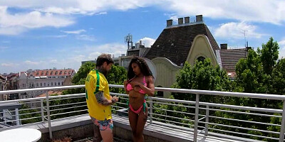 Horny cousins tag teaming a gorgeous busty Brazilian beauty in a hot orgasms ridded threesome