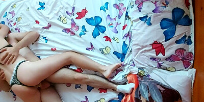 Amateur homemade sex - top view