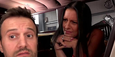 Slutty brunette Texas Patti seduces a stranger and fucks with him