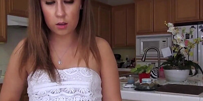 Cute girl blows a stepbro in the bathroom and gets fucked