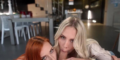 Angie Lynx treats your cock to a nice suckjob in POV