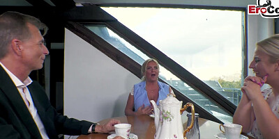 German swinger couple seduces big boobs mature housewife