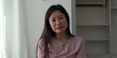 Asian cougar blows husband's brother and gives him some pussy