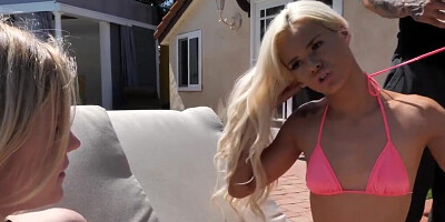 Stepsister competition right on derrick's dick!