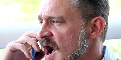 Sexy babysitter gets on her knees and blows her employer’s hard dick until he cums