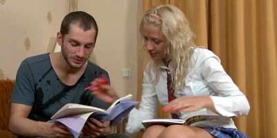 Juicy blonde girl is licked and fucked by a horny boyfriend