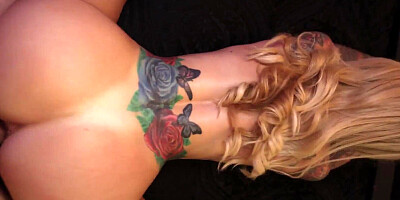 Inked blonde Sarah Jessie sucks big dick and fucks in POV video