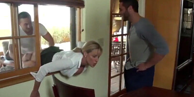 Horny Mom Stuck in Window and Hard Fucked