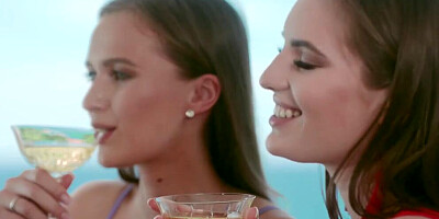 Vika Lita moans impaled on a BBC, riding it on the balcony