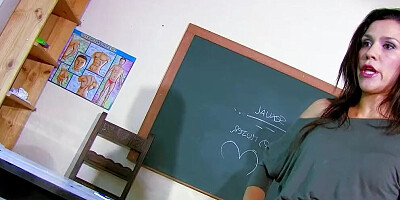 Skinny Female MILF Teacher seduce to Fuck in Classroom