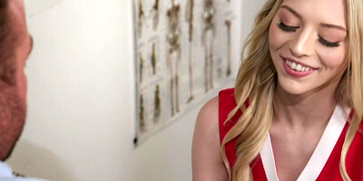 NEW SENSATIONS - Blonde Cheerleader Wants To Cheer Up Professor in Classroom (Lily Larimar)