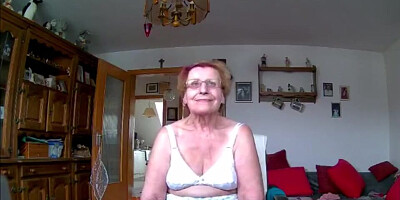 Granny in underwear and stockings