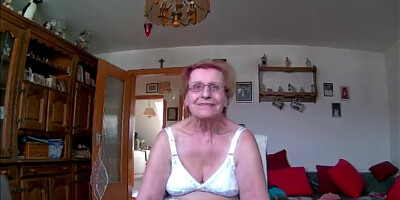 Granny in underwear and stockings