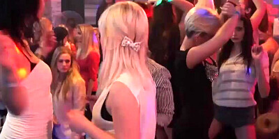 Bachelorette party with lots of girls turns into a wild sex orgy