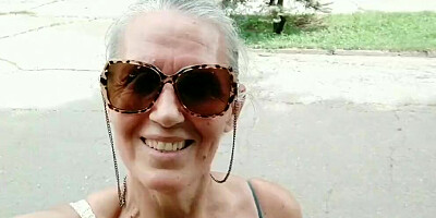 Hot and naughty granny fools around in her sexy lingerie