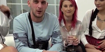 Dirty chicks and guys are about to fuck at this sex party