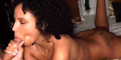 Curly black babe with pierced tits gets her asshole rammed