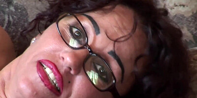 Hot Granny with Glasses Loves Touching Herself