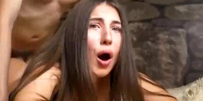 Brunette teen gal can barely handle a big cock up her tight ass