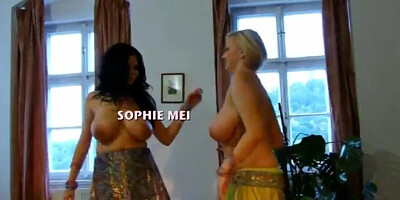 Lovely moms Shione and Sophie are seductively dancing in front of the mirror
