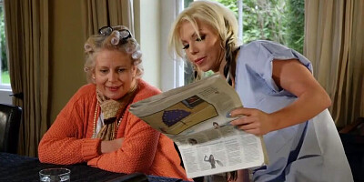 Busty blonde Barbie Sins is banged from behind by Danny D