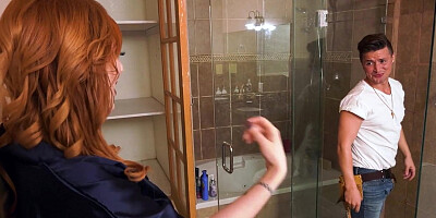 Jay Romero is pushing his hard cock in redhead MILF Lauren Phillips