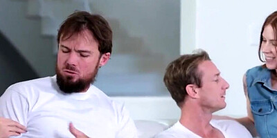 Naughty Teens Pepper Hart & Arielle Faye Show off their new Sexy Lingerie to their Step Fathers