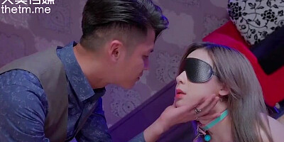 Horny Asian slave with big tits and big dick teach her master to have BDSM sex got bandaged sex