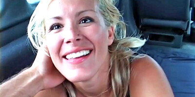 Renee keeps smiling while sucking dick and getting plowed