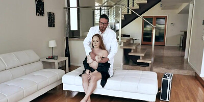 Filthy doctor anally fucks busty red-haired MILF