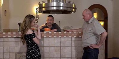 Intolerant man fucks stepson's new Russian girlfriend