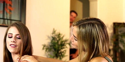 Thieving teen stunner ends up fucking this kinky couple