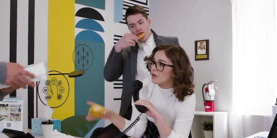 It's porn office and girls get into it so they have to make it