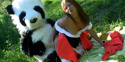 Little Red Riding Hood fucking with Panda in the wood