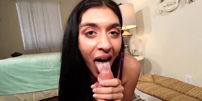 Fantastic POV blowjob by the busty Aubrey Babcock