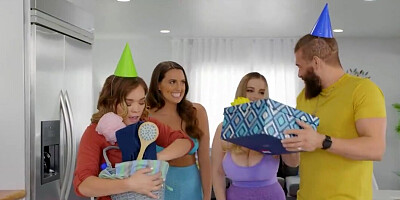 Bearded stud cheats on GF with two lesbian roommates