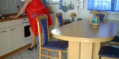 German mature fisted on the table