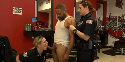 BLACK PATROL - Robbery Suspect Apprehended and Fucked by MILF Cops