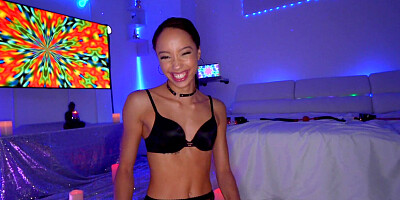 Ebony cupcake Alexis Tae is preparing her butthole for anal sex