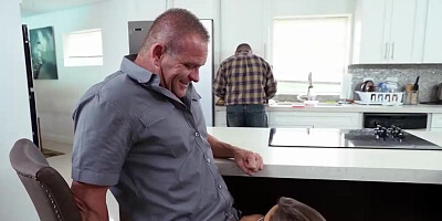 Nerdy babe Layla London blows that big man and gets fucked