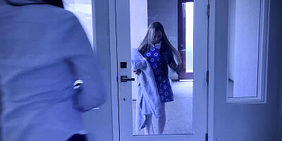 Perverted foster parents lured a sweet teen chick into a kinky threeway banging